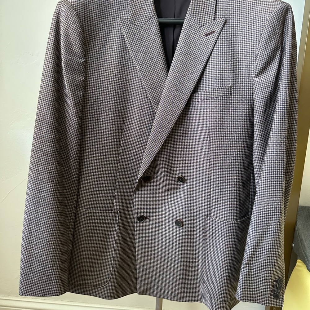 Express Men's Checkered Double Breasted Suit (2 PC)
